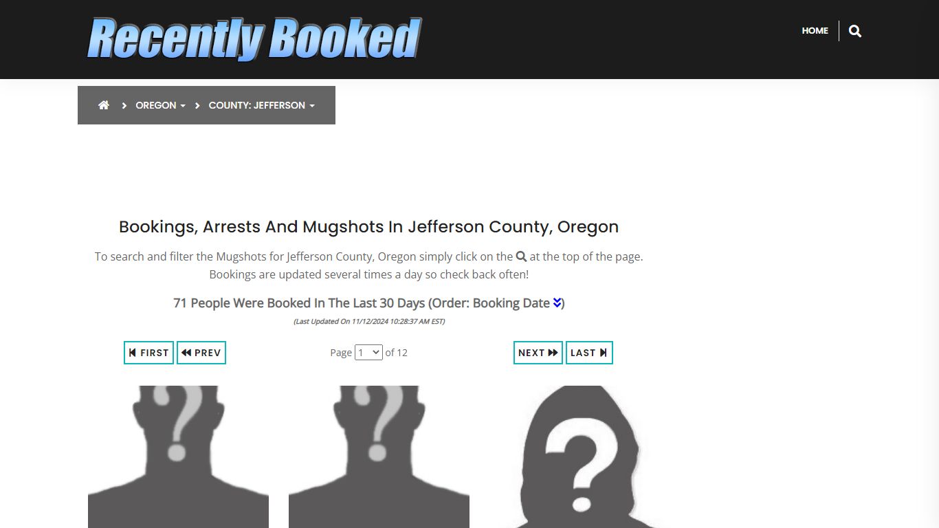 Bookings, Arrests and Mugshots in Jefferson County, Oregon