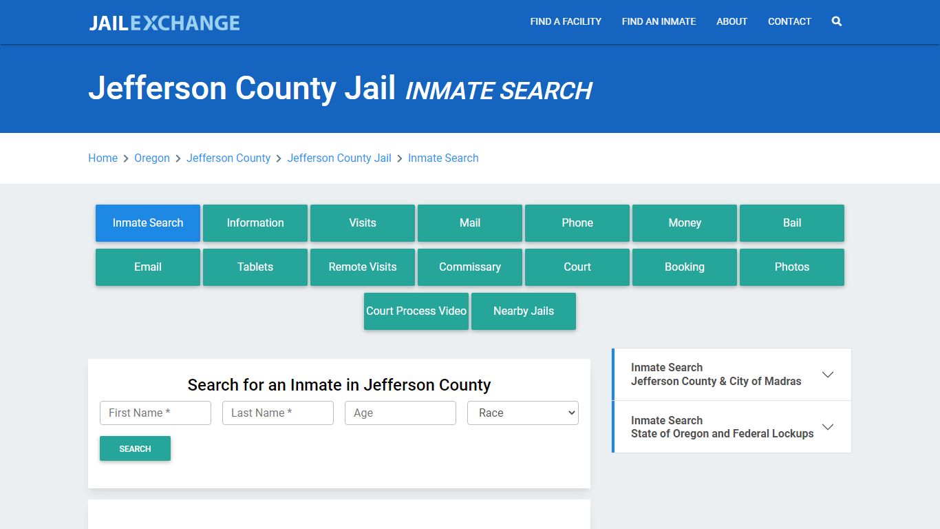 Jefferson County Jail, OR Inmate Search: Roster & Mugshots