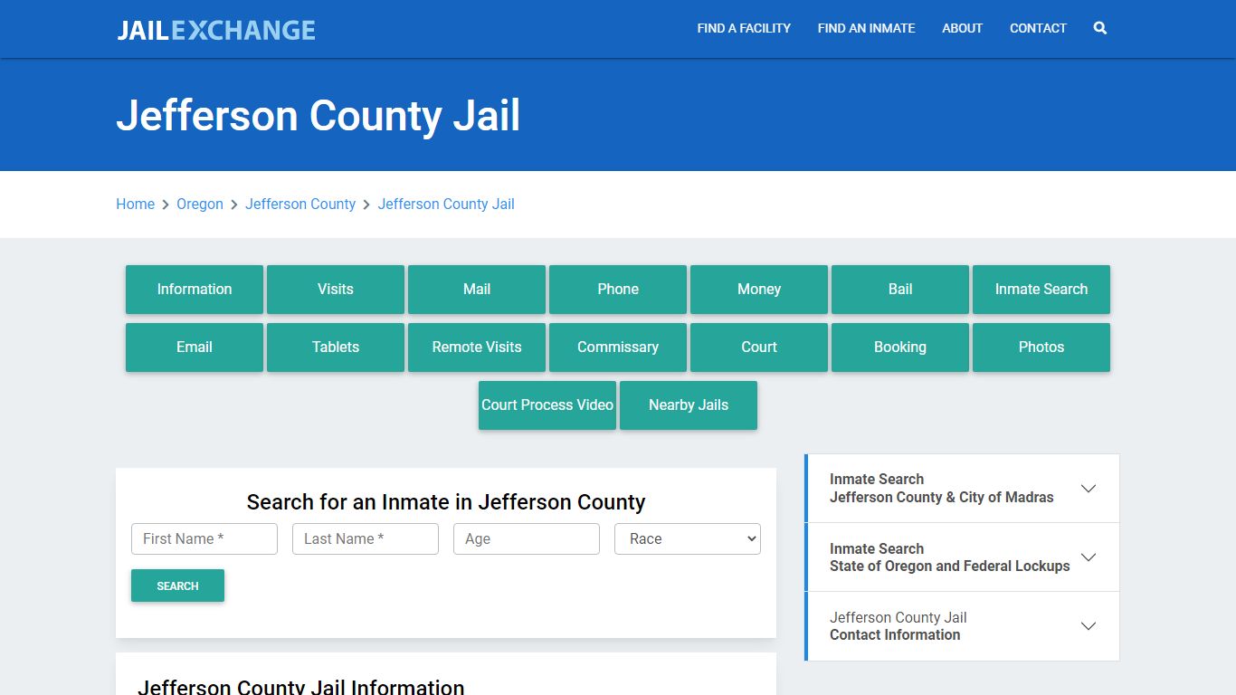 Jefferson County Jail Roster Lookup, OR, Inmate Search